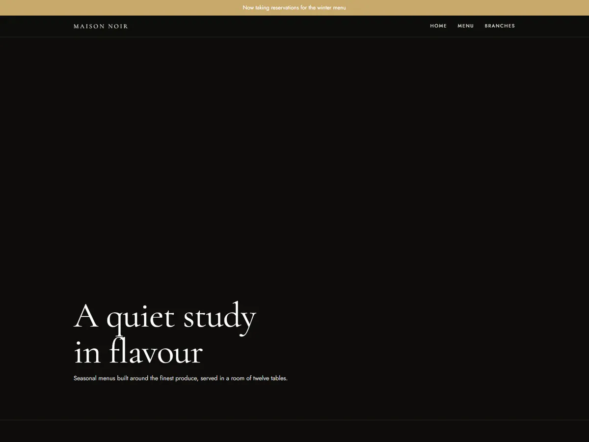 The Maison Noir storefront theme